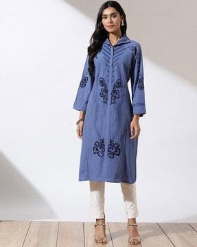 embroidered straight kurta