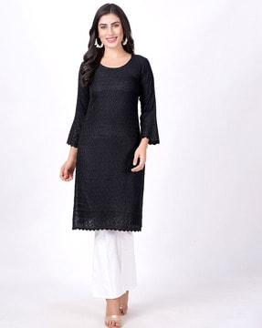 embroidered straight kurta