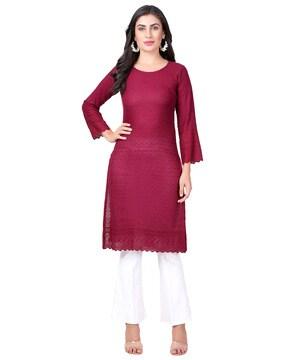 embroidered straight kurta