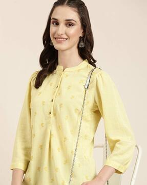 embroidered straight kurti