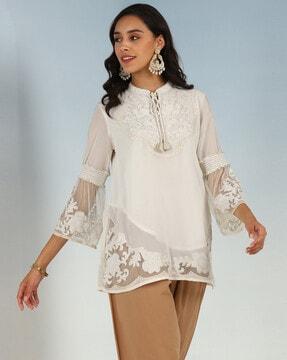 embroidered straight tunic