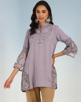 embroidered straight tunic