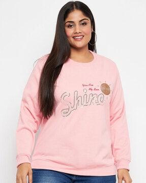 embroidered sweatshirt with elasticated hem