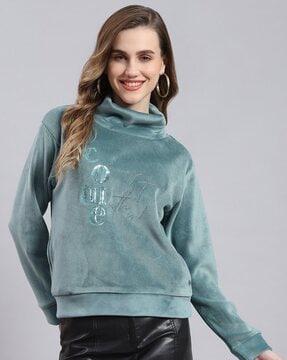 embroidered sweatshirt with full sleeves