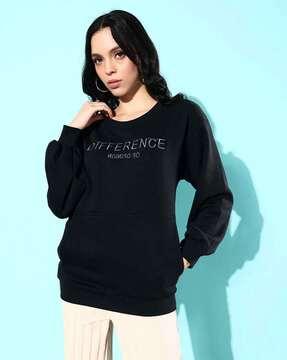 embroidered sweatshirt with full sleeves