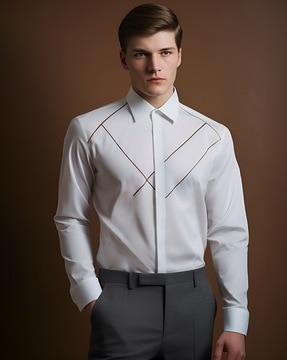 embroidered tailored fit shirt