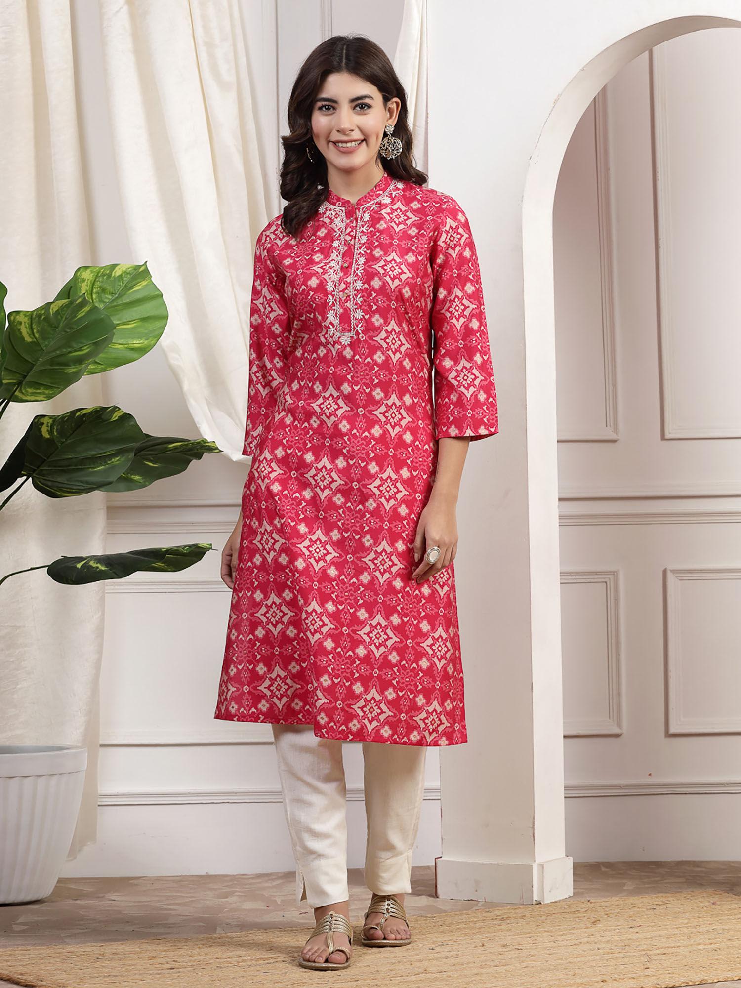 embroidered thread work kurta