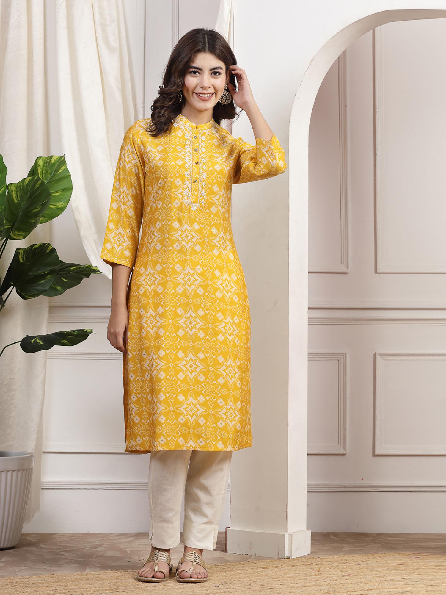 embroidered thread work kurta