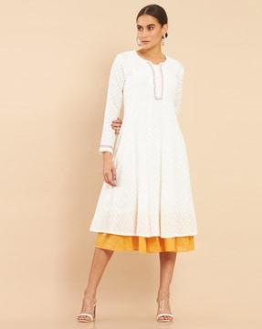 embroidered tiered dress