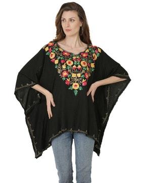 embroidered top with loose sleeves