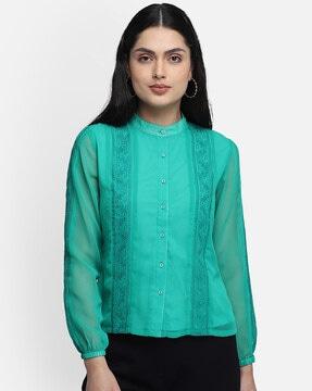 embroidered top with peasant sleeves