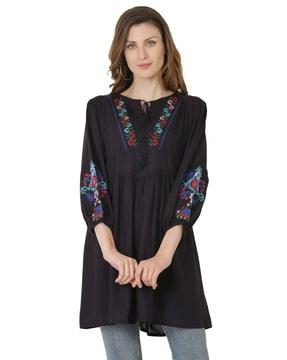 embroidered tunic top