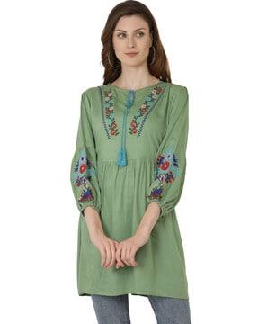 embroidered tunic top