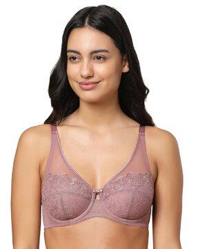 embroidered under-wired padded bra