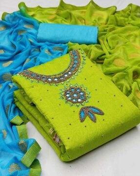 embroidered unstitched dress material