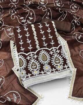 embroidered unstitched dress material