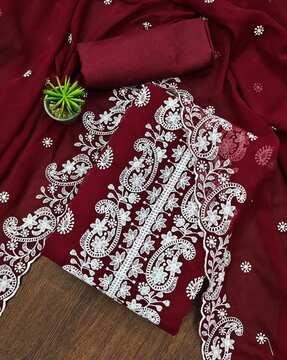 embroidered unstitched dress material