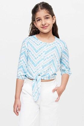 embroidered viscose girls top - white