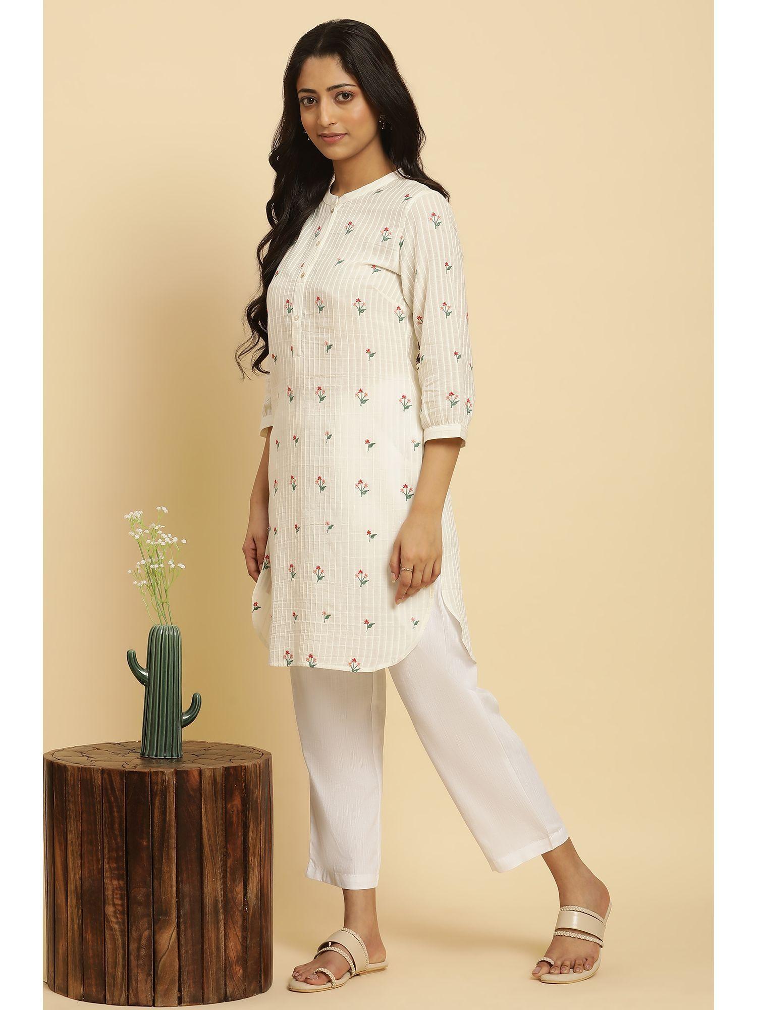 embroidered white tunic