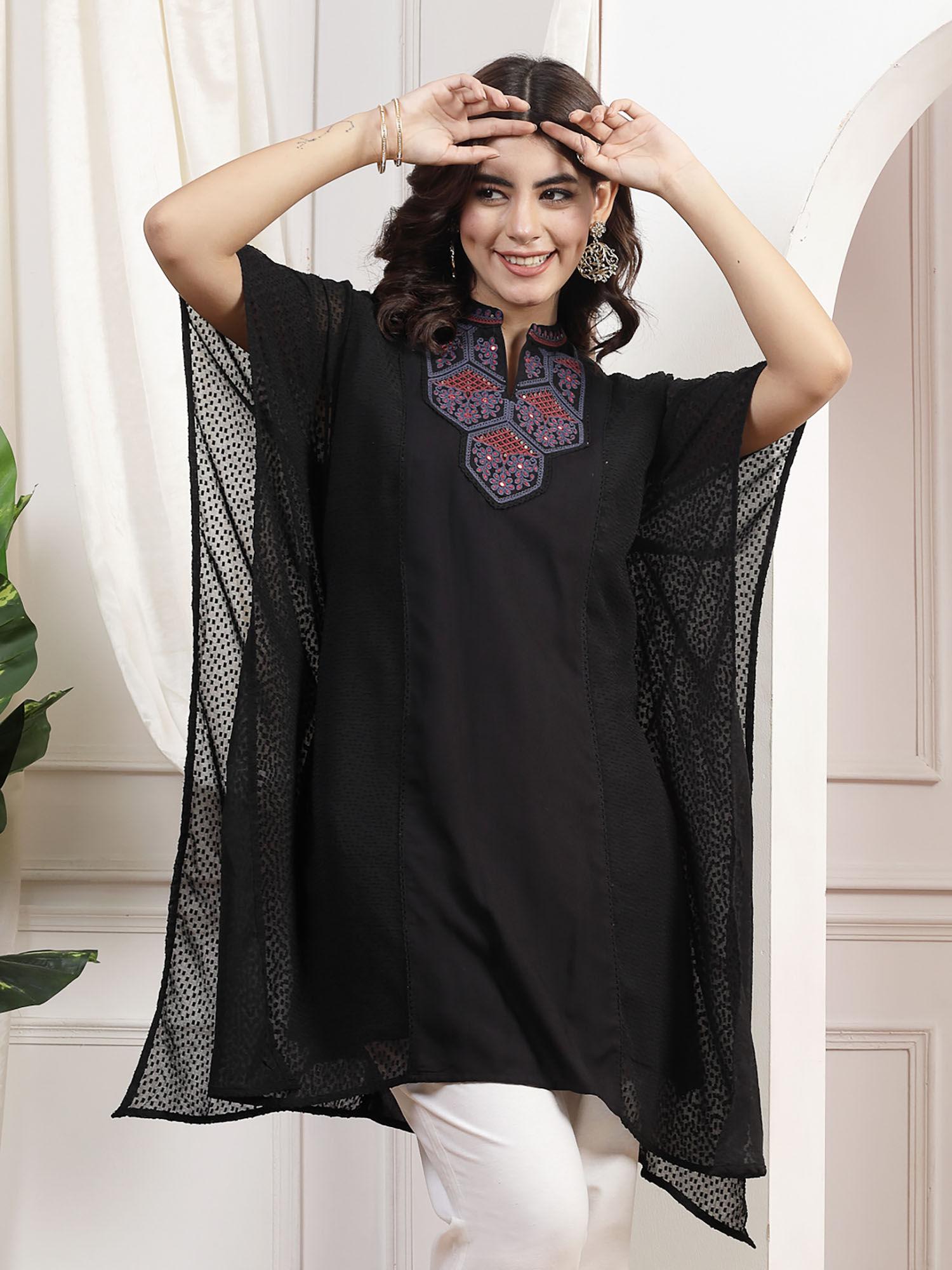 embroidered with foil print kurti