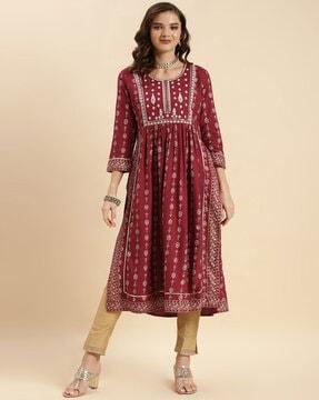 embroidery anarkali kurta