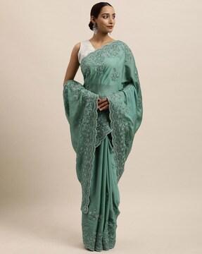 embroidery floral traditional saree