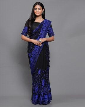 embroidery georgette saree