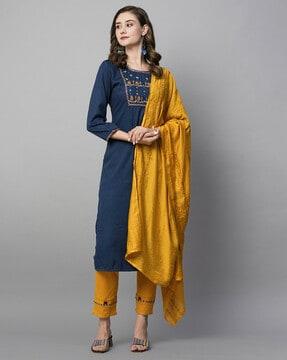 embroidery kurta set