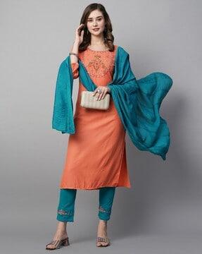 embroidery kurta set