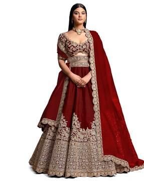 embroidery lehenga choli set with dupatta