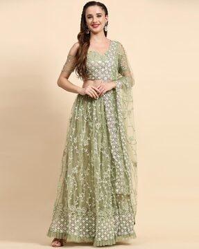 embroidery lehenga choli set with dupatta