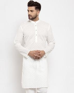 embroidery long cotton kurta