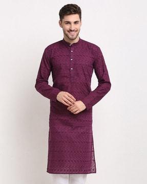 embroidery long cotton kurta