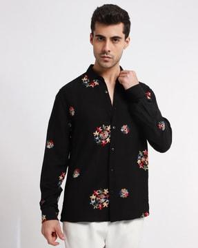 embroidery regular fit shirt