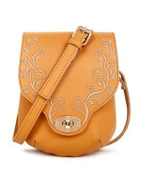 embroidery sling bag with adjustable strap