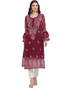 embroidery straight kurta