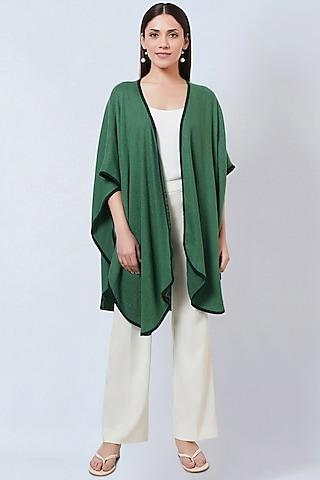 emerald green cashmere cape