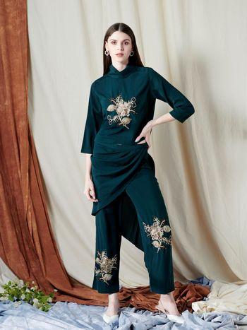 emerald green knight co-ord set (set of 2)