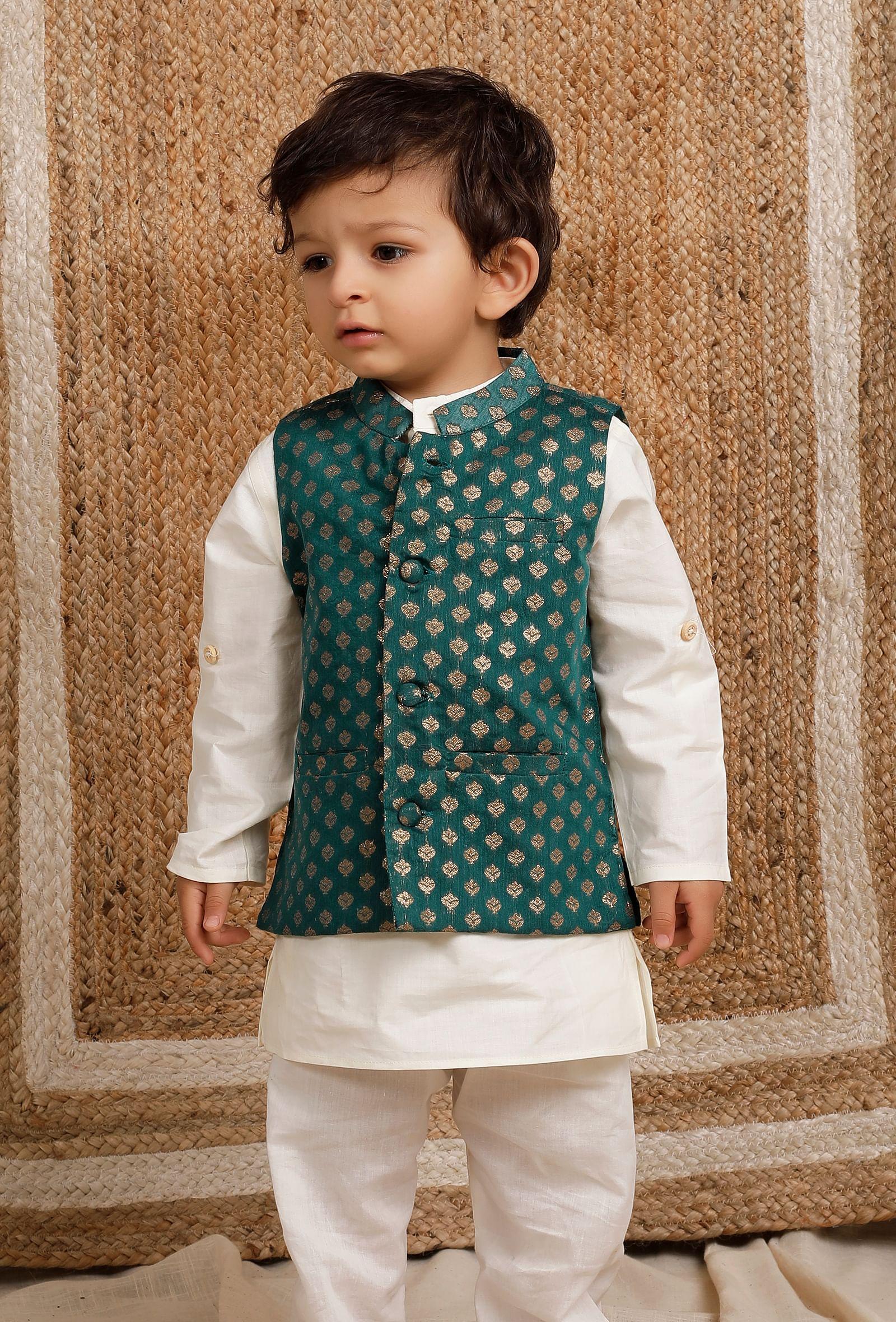 emerald green nehru jacket