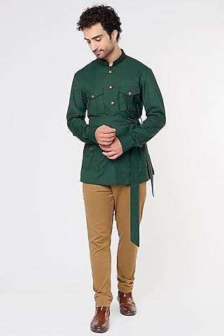 emerald green poly viscose shirt