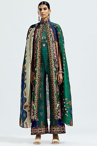 emerald silk cape