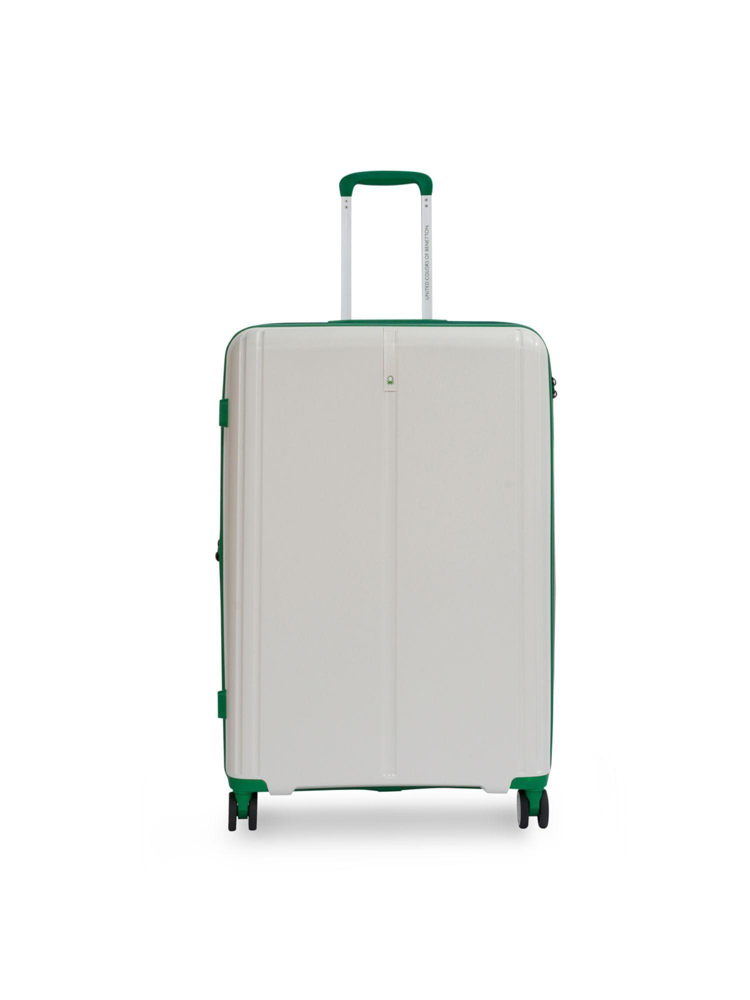 emerald unisex hard luggage white tsa lock trolley bag