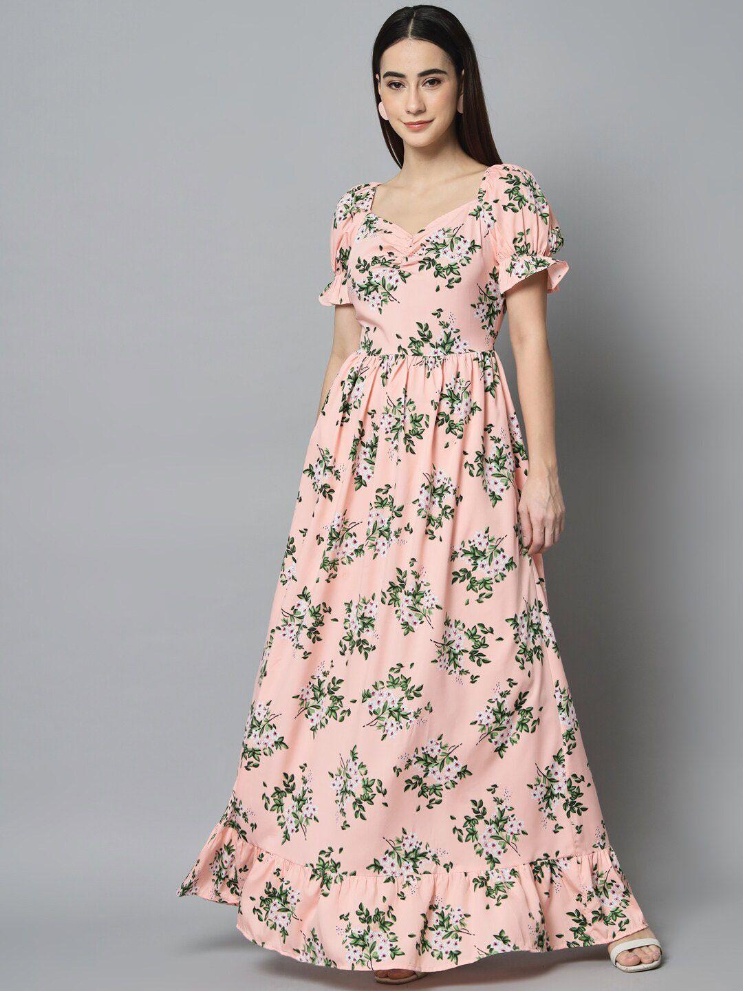 emeros floral printed crepe maxi dress