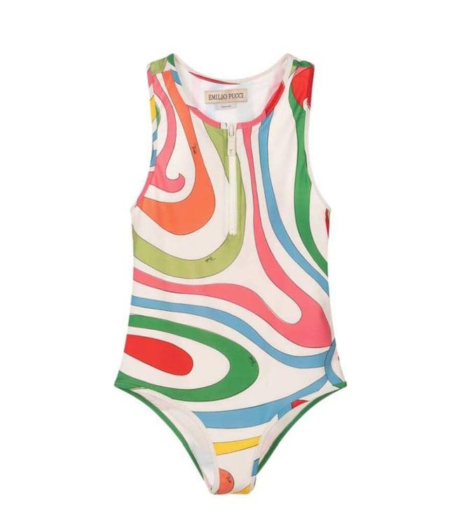 emilio pucci kids multicolor printed fitted fit swimsuits