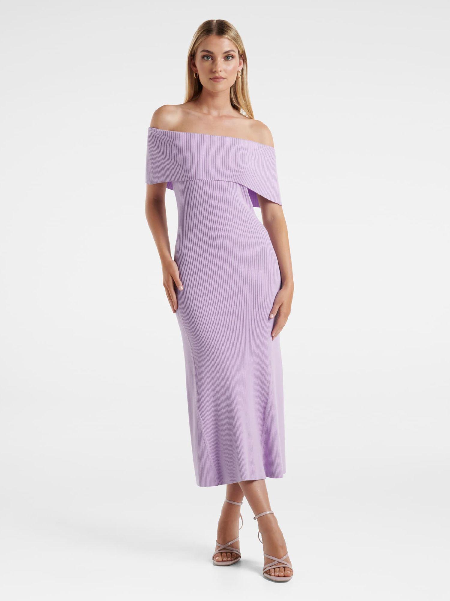 emma bardot rib knit dress