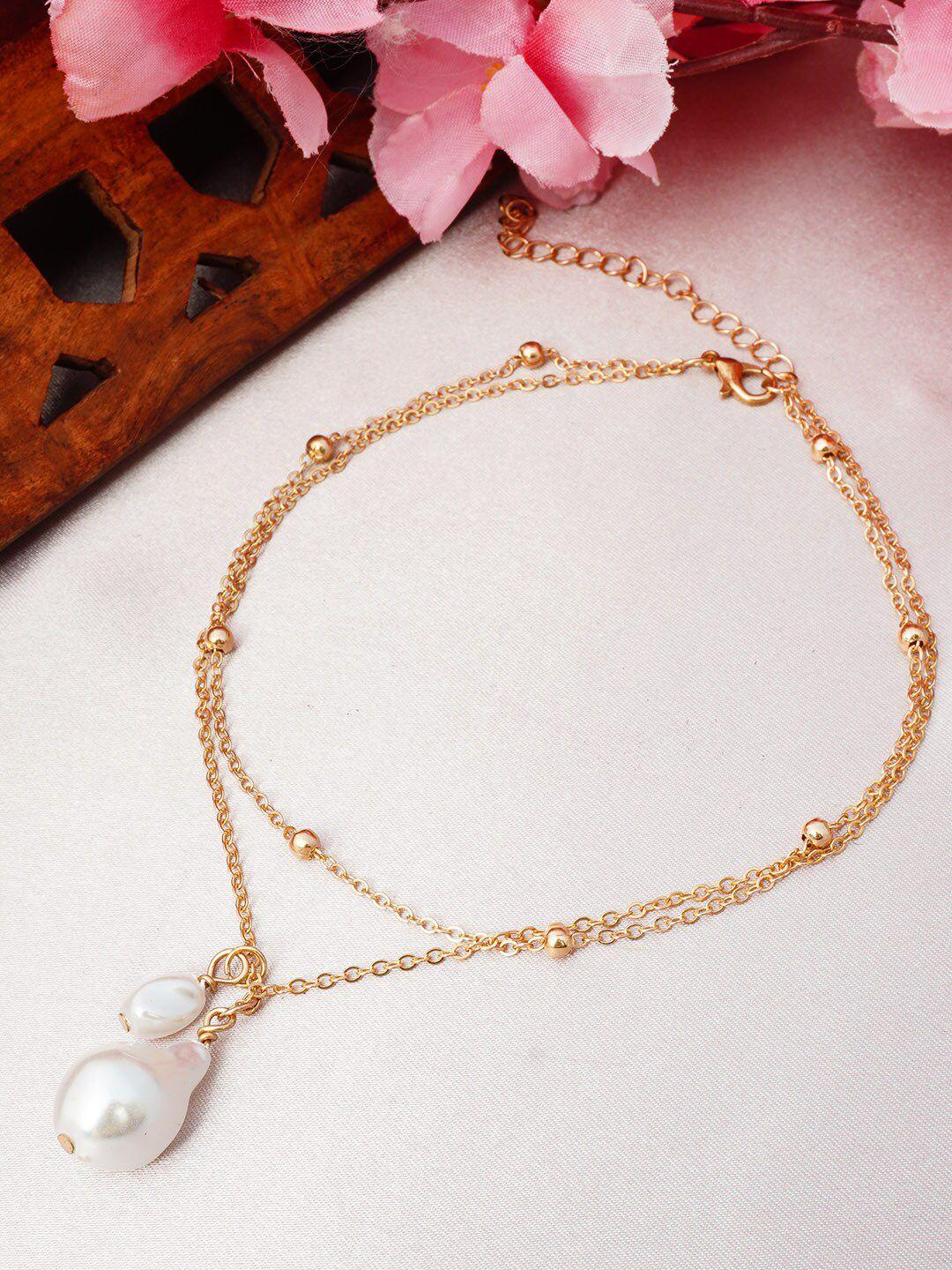 emmie gold-toned & white necklace