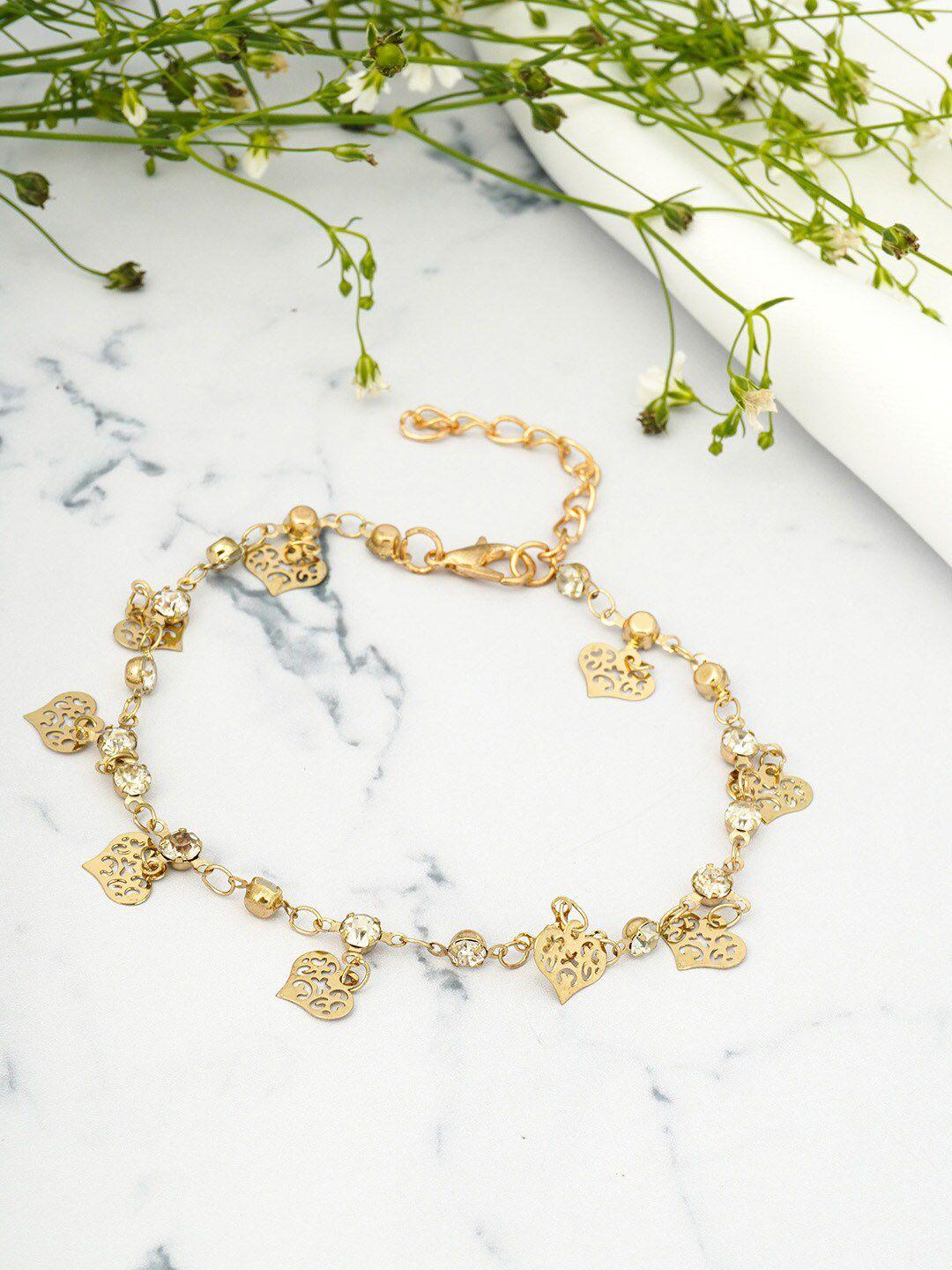 emmie gold-toned heart-charm anklet