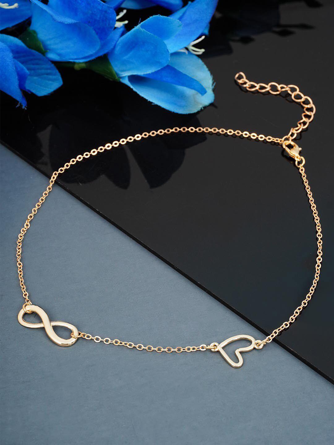 emmie women gold infinite and heart shape chain