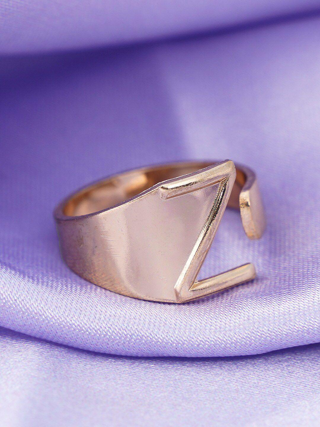 emmie gold-plated  alphabet z  band ring
