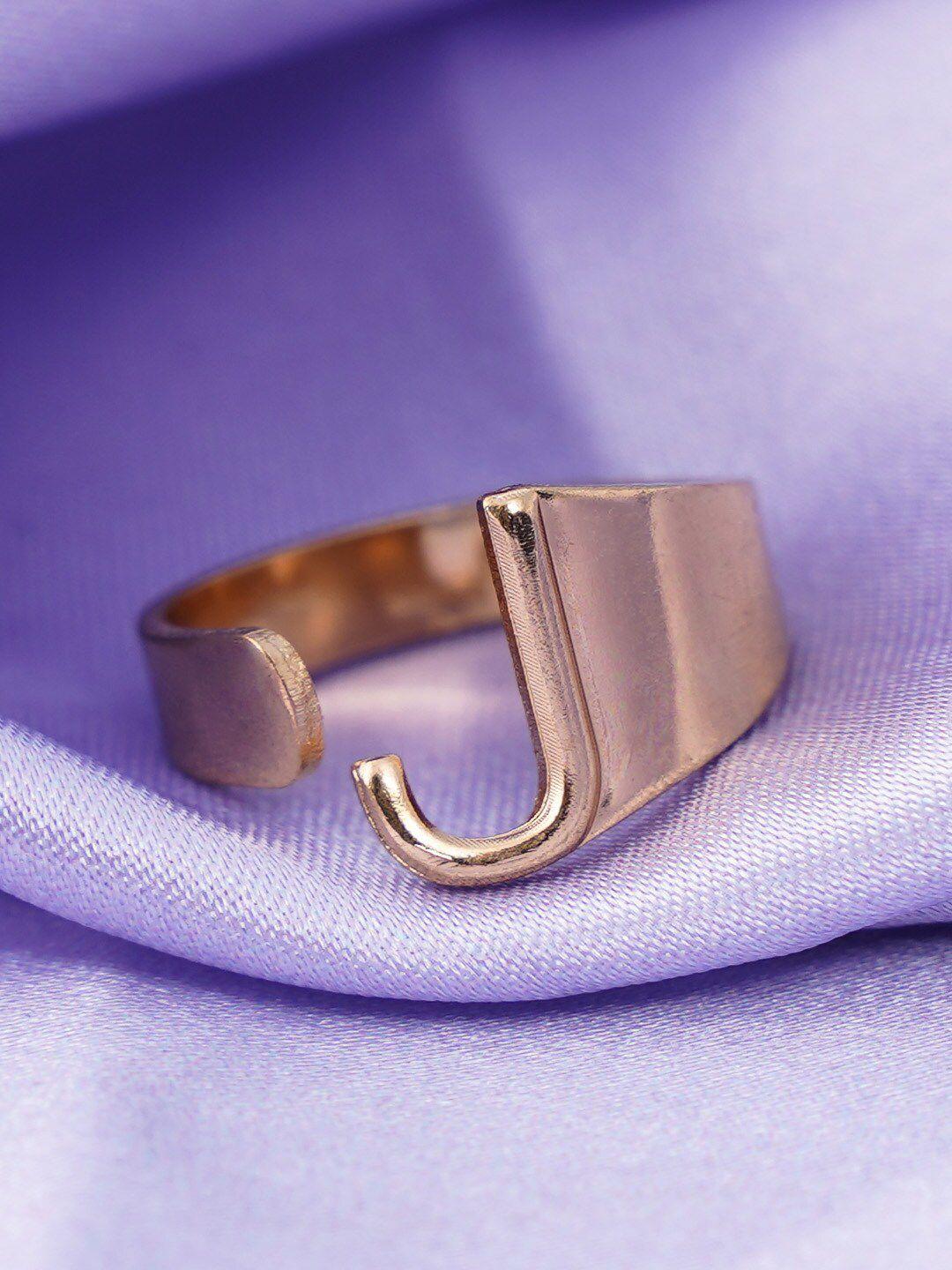emmie gold-plated j-shaped band finger ring